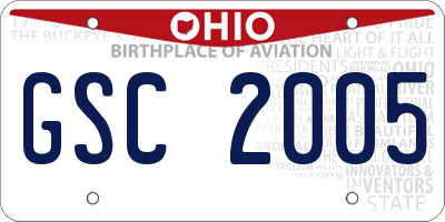 OH license plate GSC2005