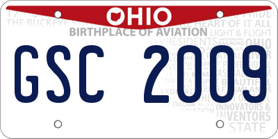 OH license plate GSC2009