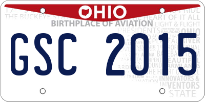 OH license plate GSC2015