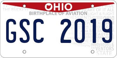 OH license plate GSC2019