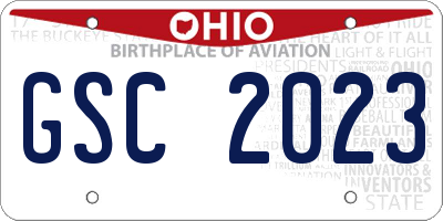 OH license plate GSC2023