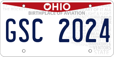 OH license plate GSC2024