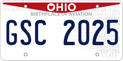 OH license plate GSC2025