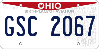 OH license plate GSC2067