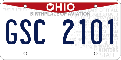 OH license plate GSC2101