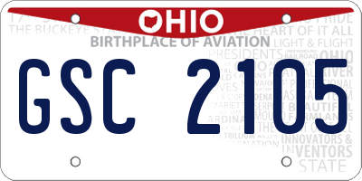 OH license plate GSC2105