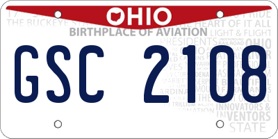 OH license plate GSC2108