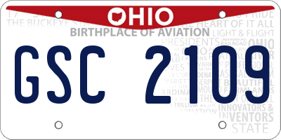 OH license plate GSC2109