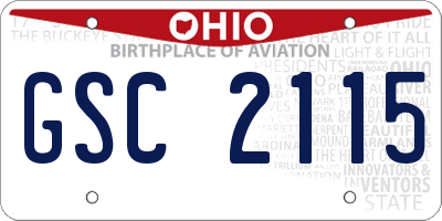 OH license plate GSC2115