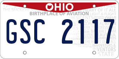 OH license plate GSC2117