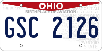 OH license plate GSC2126