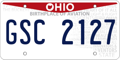 OH license plate GSC2127