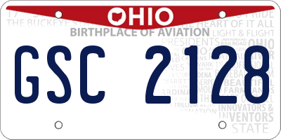 OH license plate GSC2128