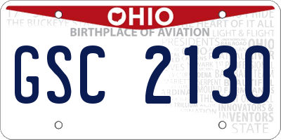 OH license plate GSC2130