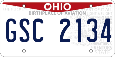 OH license plate GSC2134