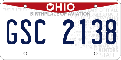 OH license plate GSC2138