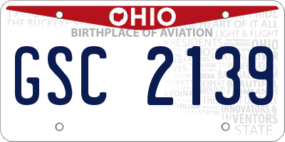 OH license plate GSC2139