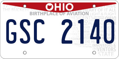 OH license plate GSC2140