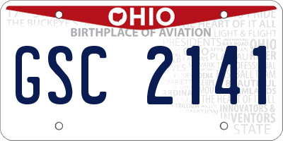 OH license plate GSC2141