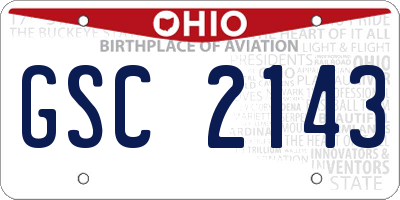 OH license plate GSC2143