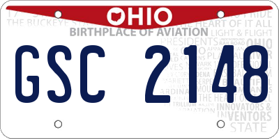 OH license plate GSC2148