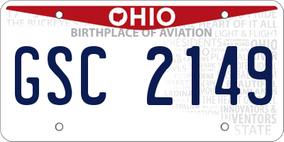 OH license plate GSC2149