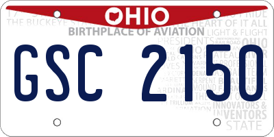 OH license plate GSC2150