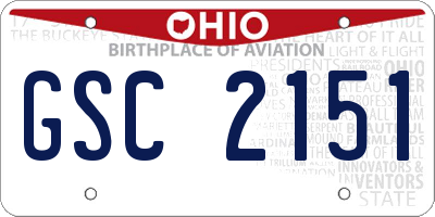 OH license plate GSC2151