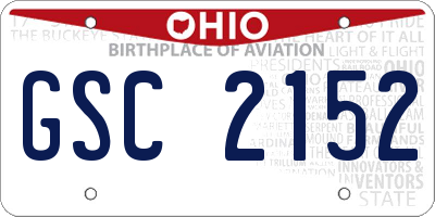 OH license plate GSC2152