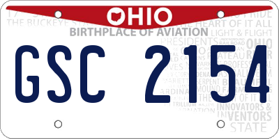 OH license plate GSC2154