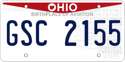 OH license plate GSC2155