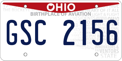 OH license plate GSC2156