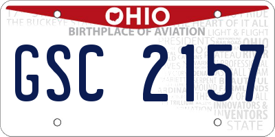 OH license plate GSC2157