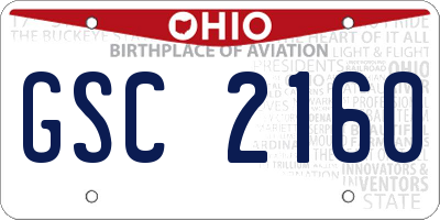 OH license plate GSC2160