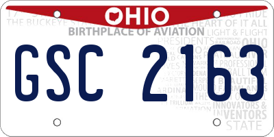 OH license plate GSC2163