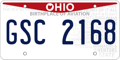 OH license plate GSC2168