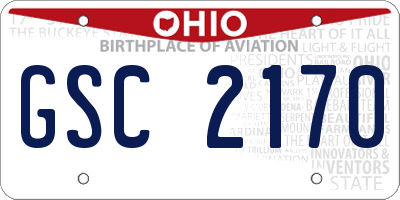 OH license plate GSC2170