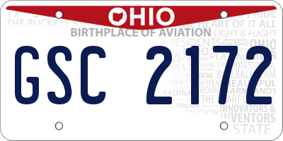 OH license plate GSC2172