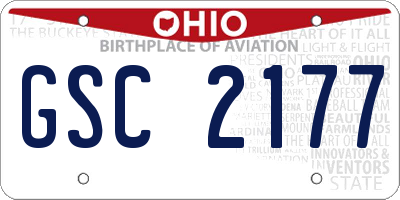 OH license plate GSC2177