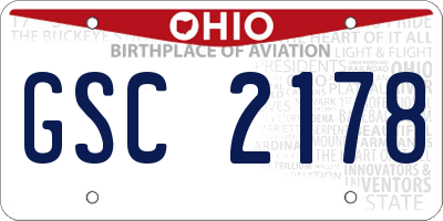 OH license plate GSC2178