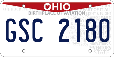 OH license plate GSC2180