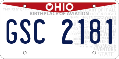 OH license plate GSC2181