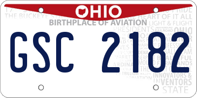 OH license plate GSC2182