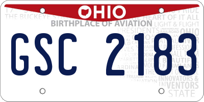 OH license plate GSC2183