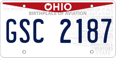 OH license plate GSC2187