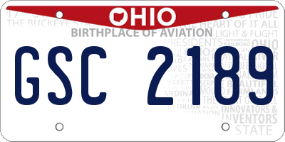 OH license plate GSC2189