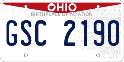 OH license plate GSC2190