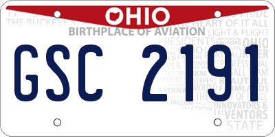 OH license plate GSC2191