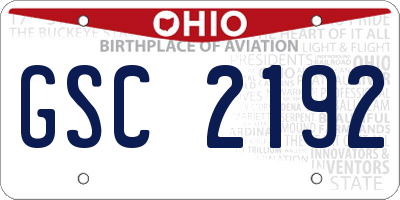 OH license plate GSC2192