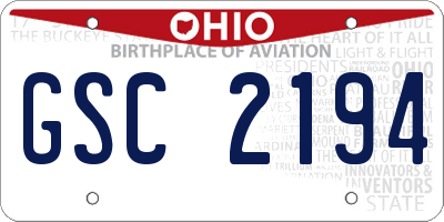 OH license plate GSC2194